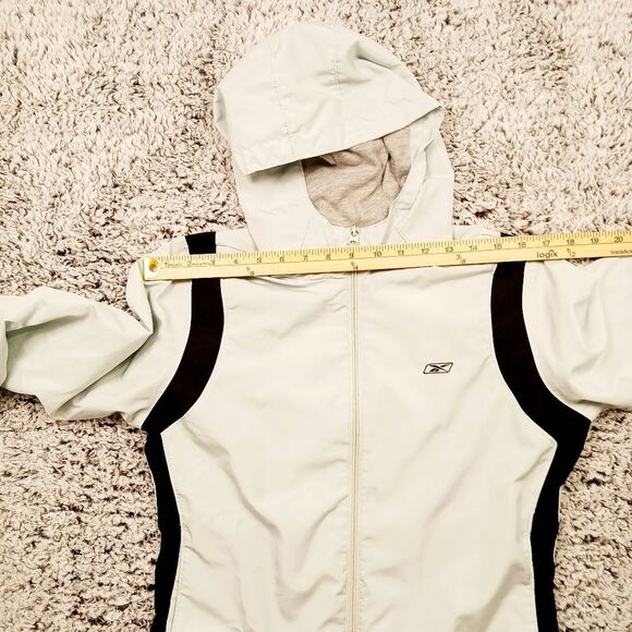 Reebok Women's Medium Hooded Fleece Lined Windbreaker Full zip up. Two pocket - Picture 5 of 7